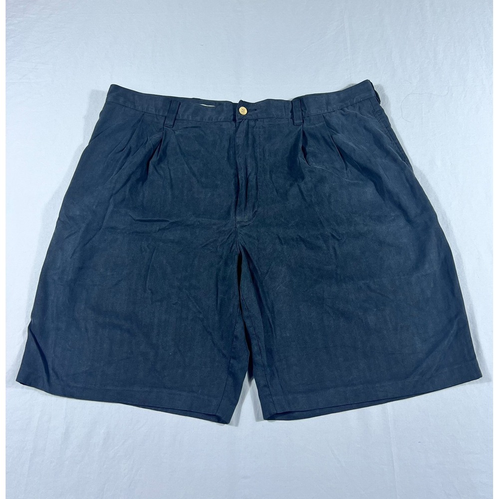 Montego Mon Mens 42 Black 100% Silk Pleated Herringbone Luxury Casual Shorts